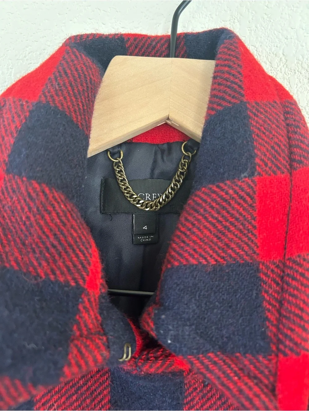 J. Crew Red and Black Buffalo Plaid Coat